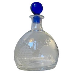Vintage Sherry Decanter in Etched & Engraved Glass from Orrefors, 1960s