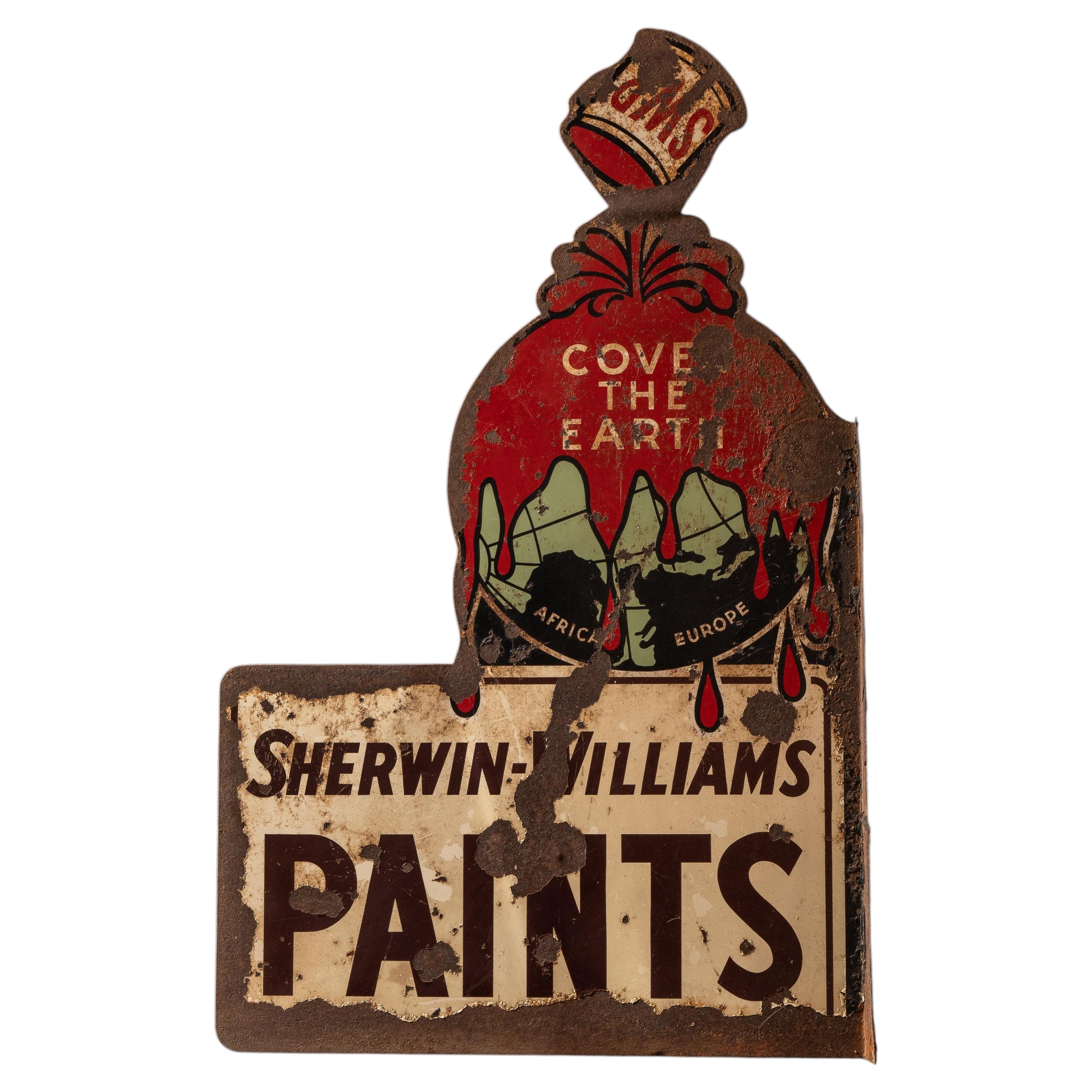 Vintage Sherwin Williams DSP Storefront Flange Sign For Sale