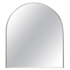 Vintage Minimal Shield Shaped Wall Mirror with a Steel Frame, Italy
