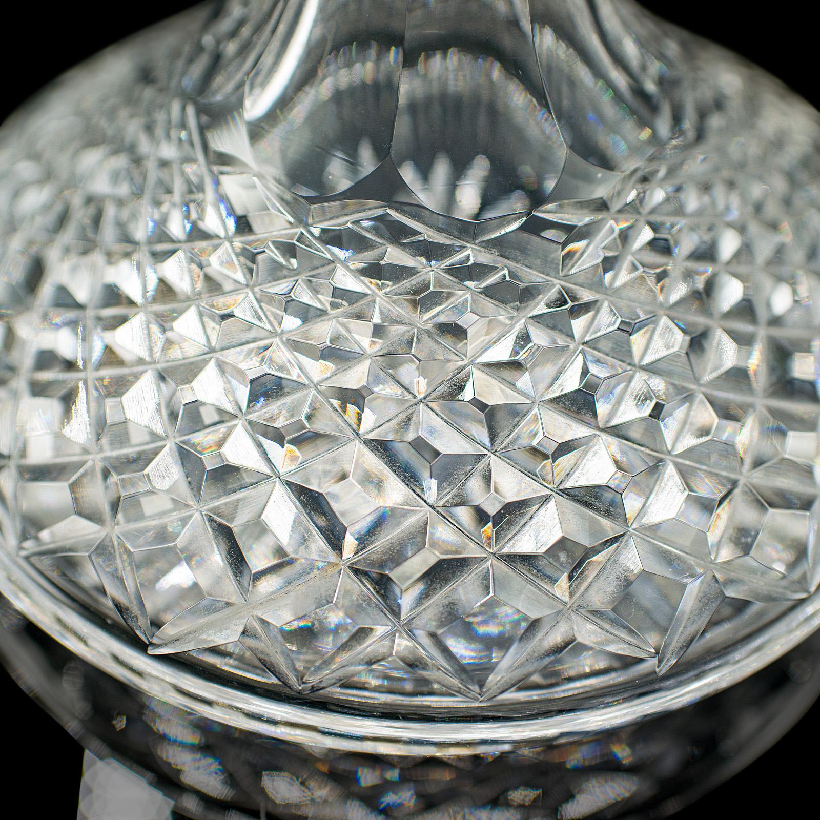 Vintage Ship’s Decanter, English, Crystal Glass Wine Vessel, Mid Century, C.1960 For Sale 5
