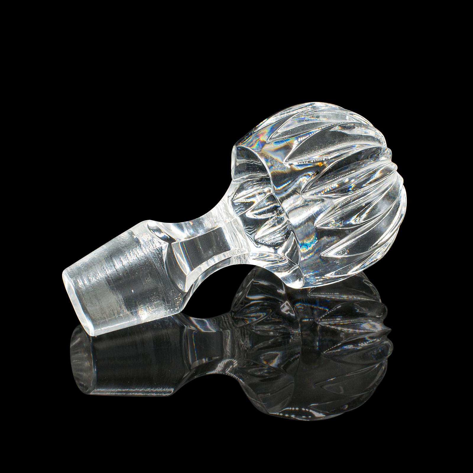 Vintage Ship’s Decanter, English, Crystal Glass Wine Vessel, Mid Century, C.1960 For Sale 6