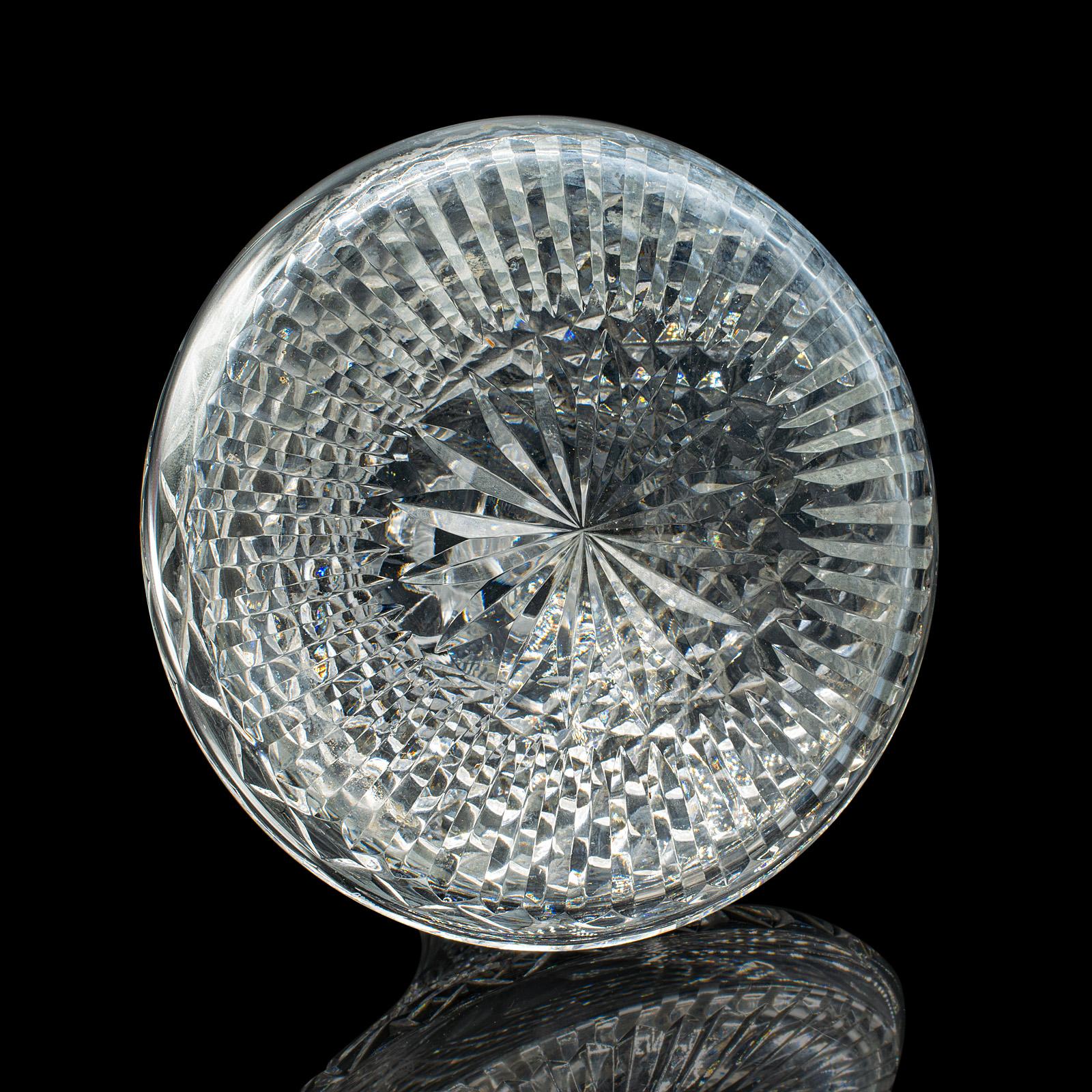 Vintage Ship’s Decanter, English, Crystal Glass Wine Vessel, Mid Century, C.1960 For Sale 3