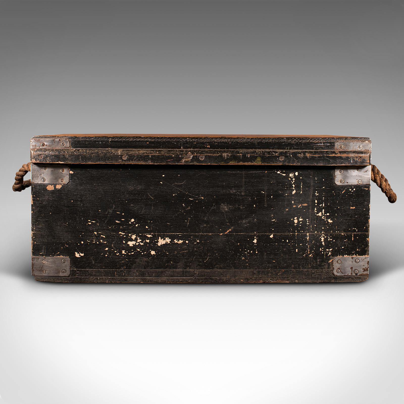 20th Century Vintage Shipwright's Tool Chest, English, Cedar, Pine, Craftsman's Trunk, C.1940 For Sale