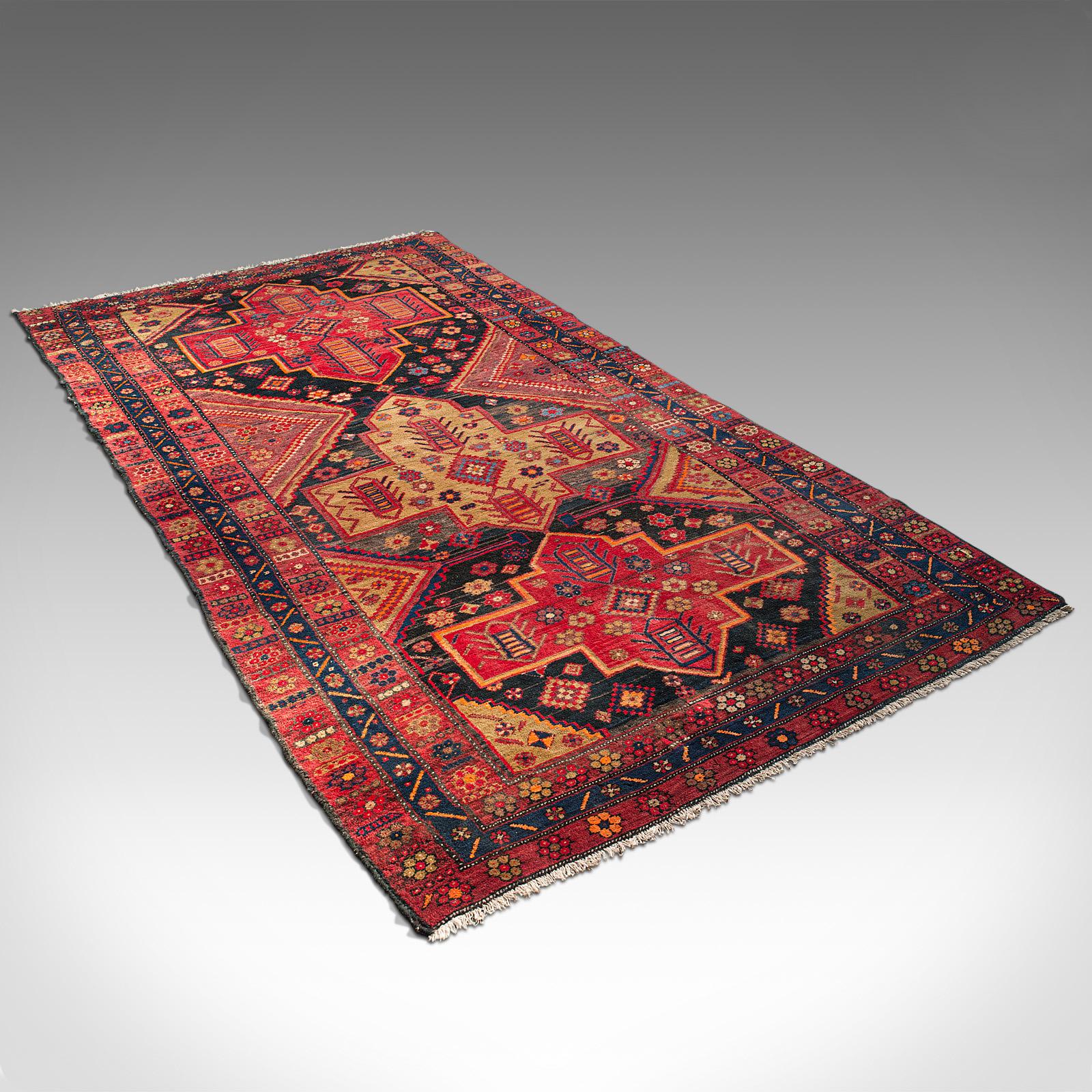 20th Century Vintage Shiraz Decorative Rug, Persian, Woven, Hall, Lounge Carpet, Circa 1940 For Sale