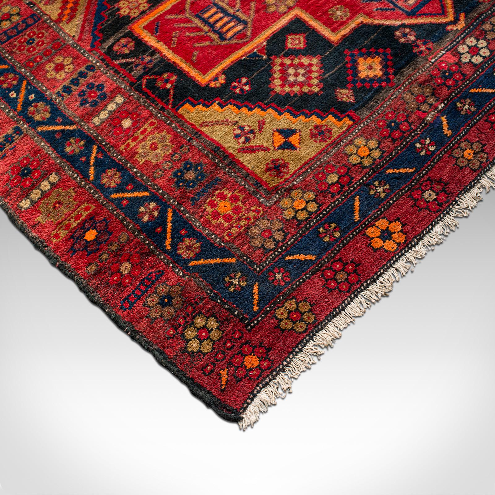 Vintage Shiraz Decorative Rug, Persian, Woven, Hall, Lounge Carpet, Circa 1940 For Sale 3