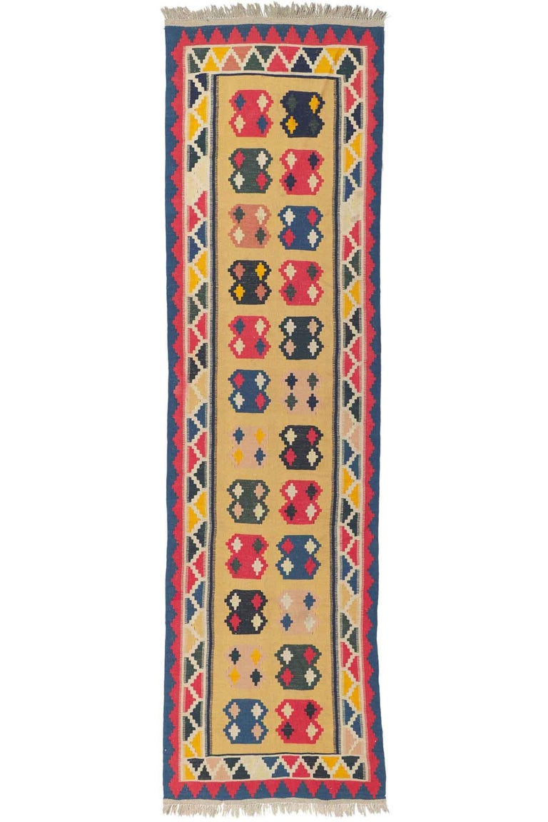 Vintage Shiraz Kilim Runner For Sale at 1stDibs