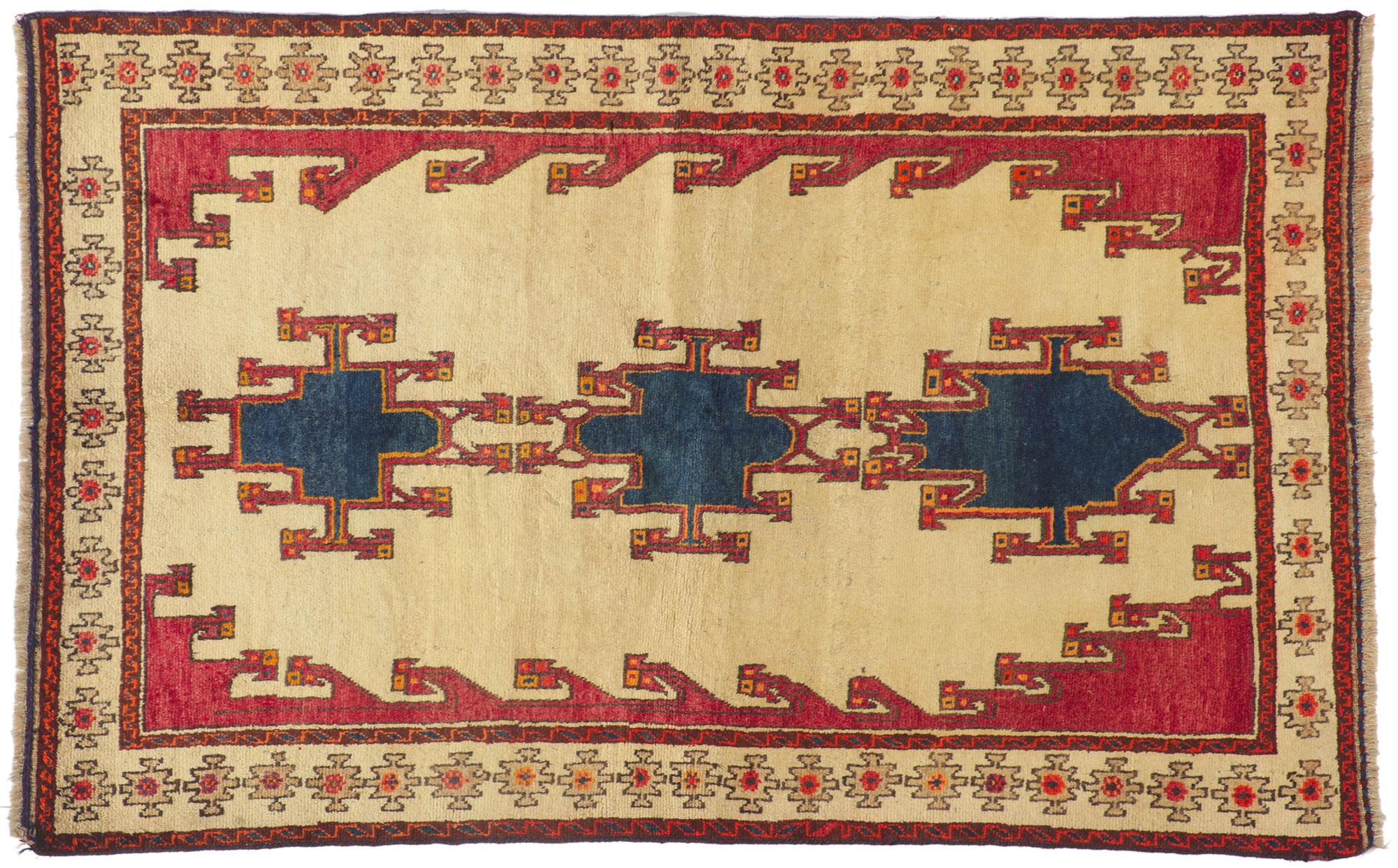 Shiraz Persischer Teppich im Vintage-Stil im Angebot 3