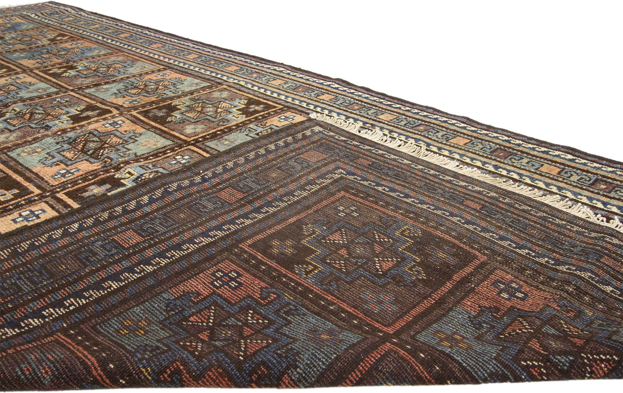 Vintage Shiraz Persian Rug with Mid-Century Modern Tribal Style 2
