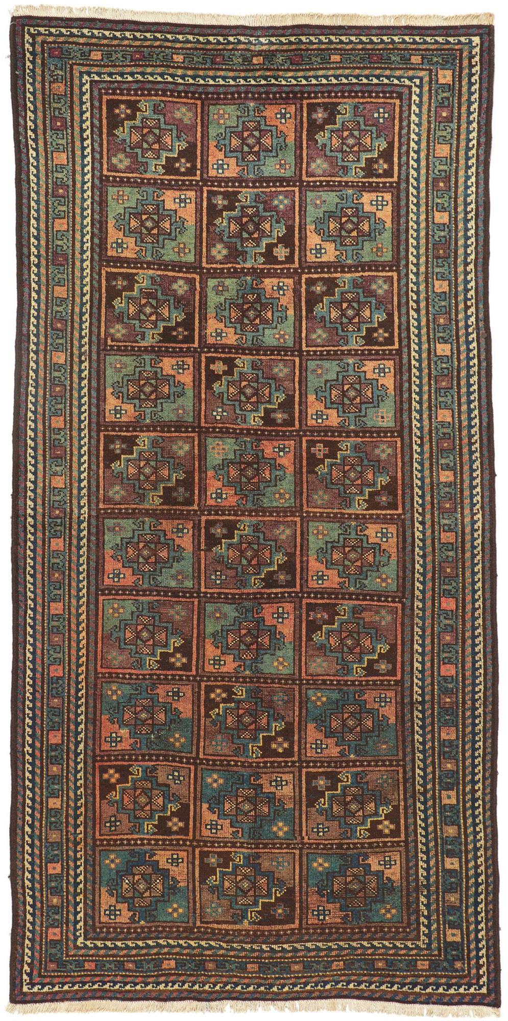 Vintage Shiraz Persian Rug with Mid-Century Modern Tribal Style 6