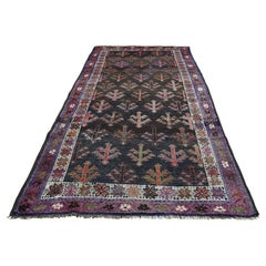 Vintage Shiraz Pure Wool Handmade Runner Worn Down Oriental Rug