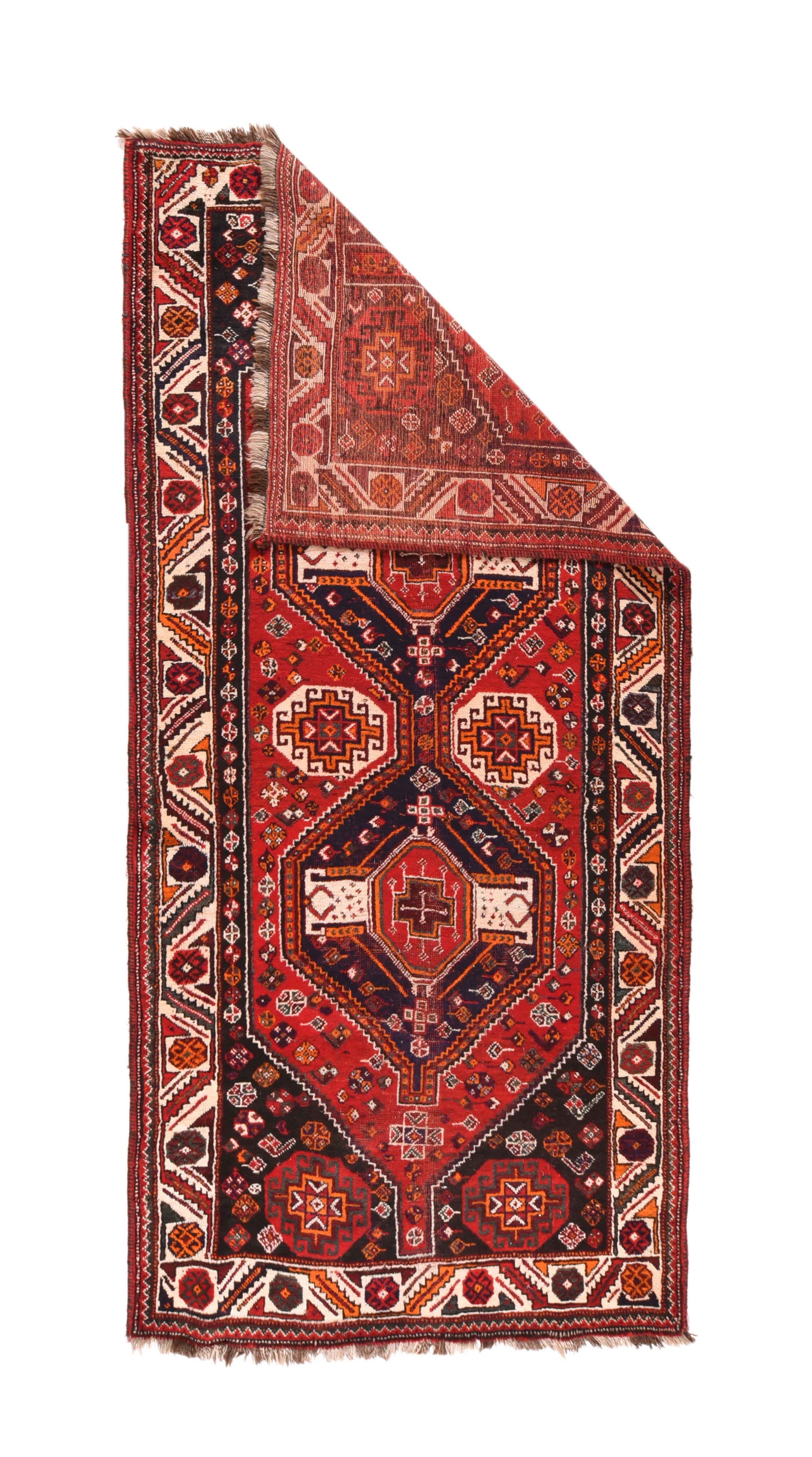 Vintage Shiraz rug. Measures: 4.5'' x 9.4''.