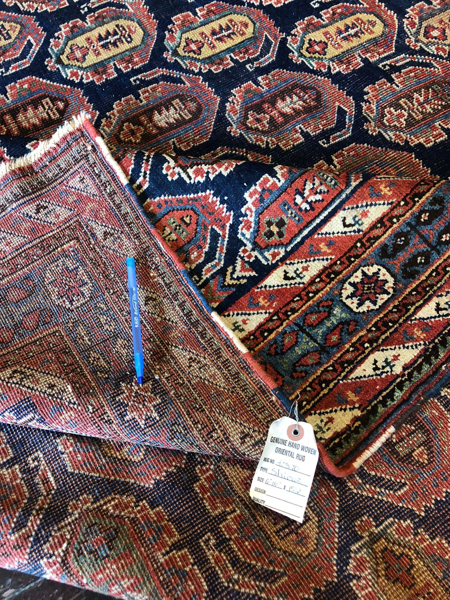 Hand-Knotted Vintage Shiraz Rug For Sale