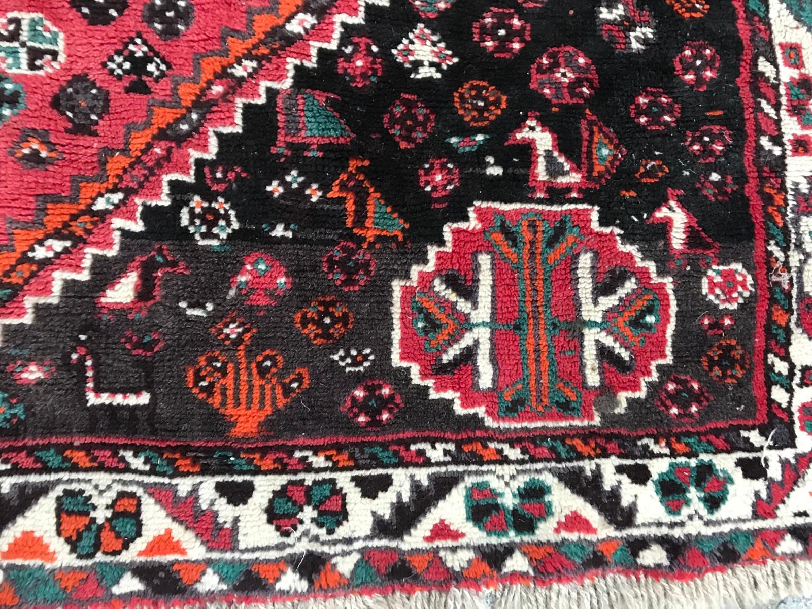 Hand-Knotted Vintage Shiraz Rug For Sale