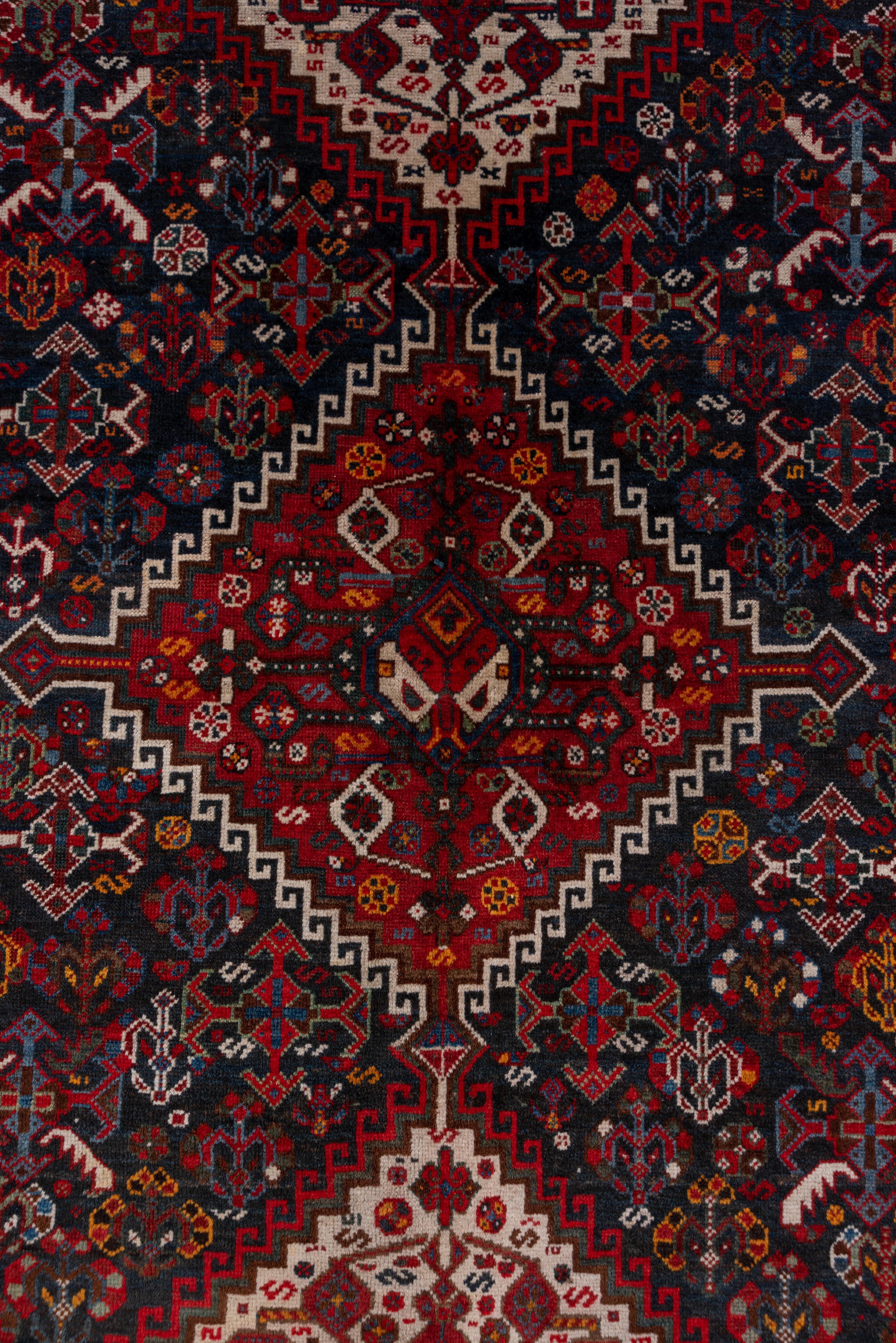 Vintage Shiraz Rug Tribal Medallion Design For Sale 1