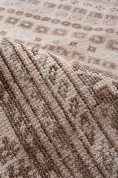 Vintage Shiraz Rug with Neutral Tribal Field and Diamond Medallion