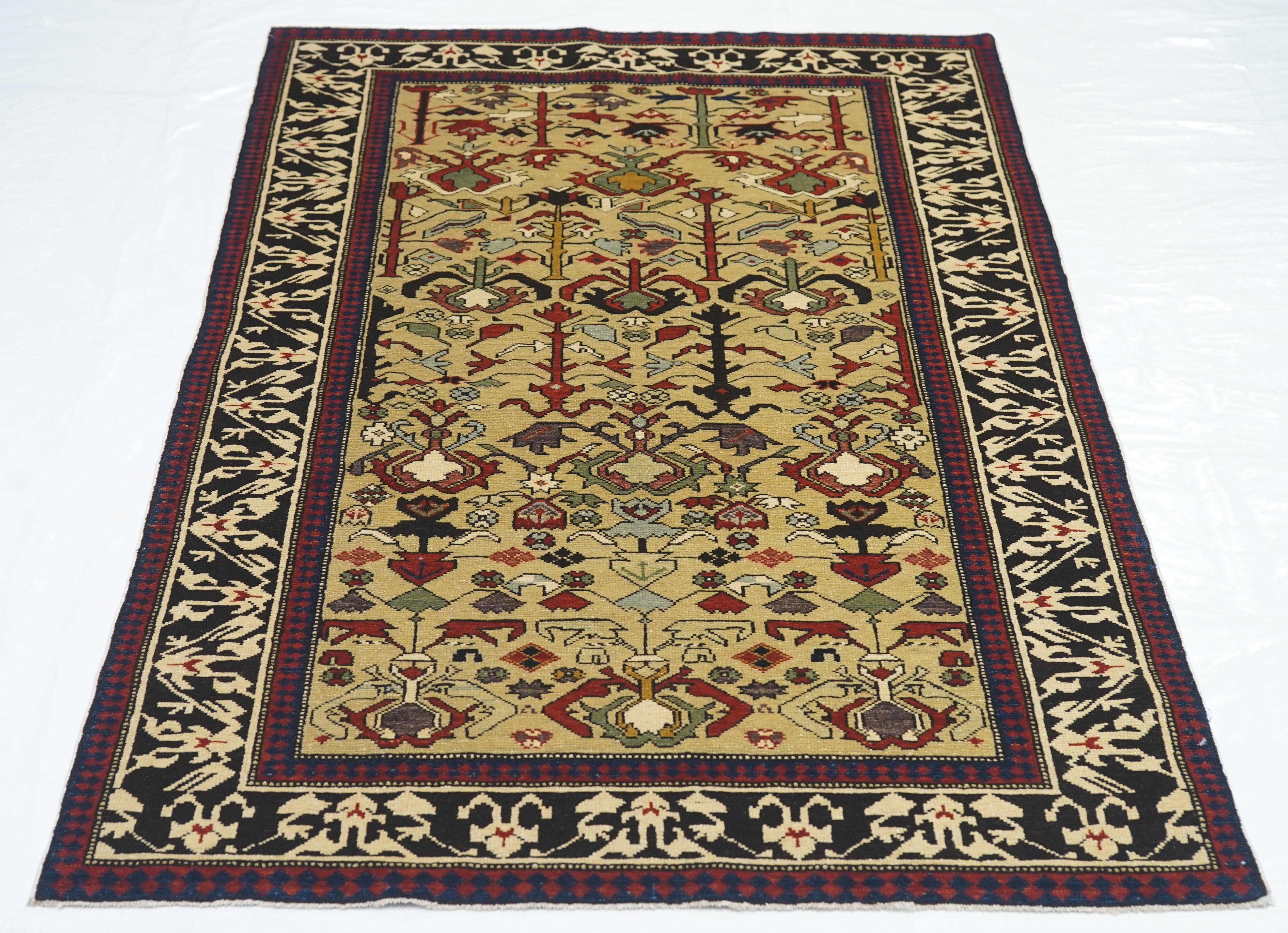 Shirvan-Teppich 3'3'' x 5'10'' im Vintage-Stil im Angebot 2