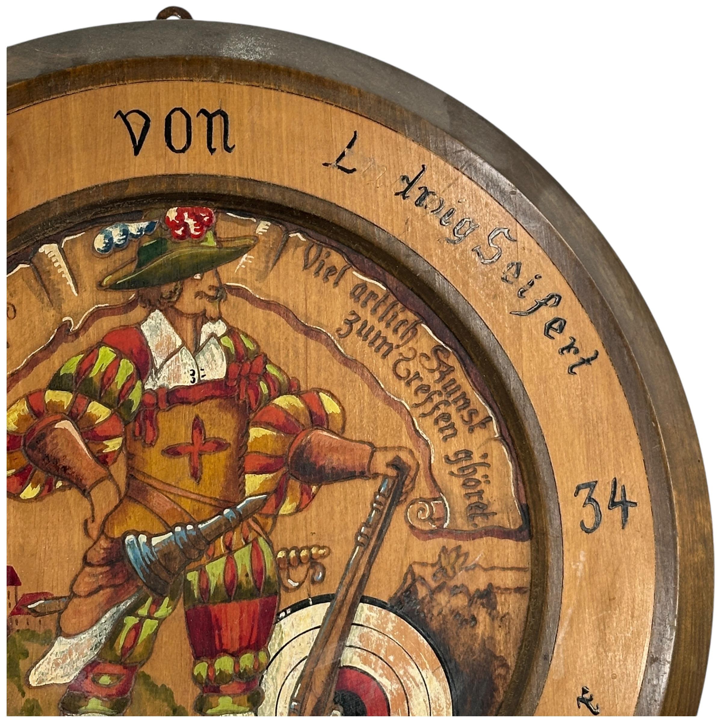 Allemand Plaque attirée allemande 1934, artisanat de carnaval en vente