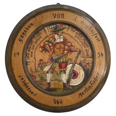 Vintage Shooting Club Lodge Target Plaque German 1934, Carnival Folk Art