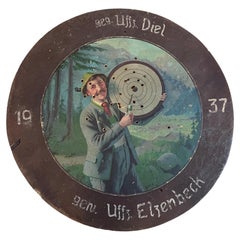 Vintage Shooting Club Lodge Target Plaque German 1937, Carnival Folk Art