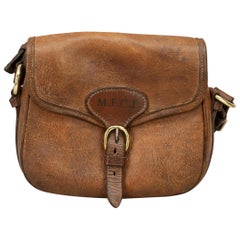 Vintage Shooting Leather Cartridge Bag, Stamped 185