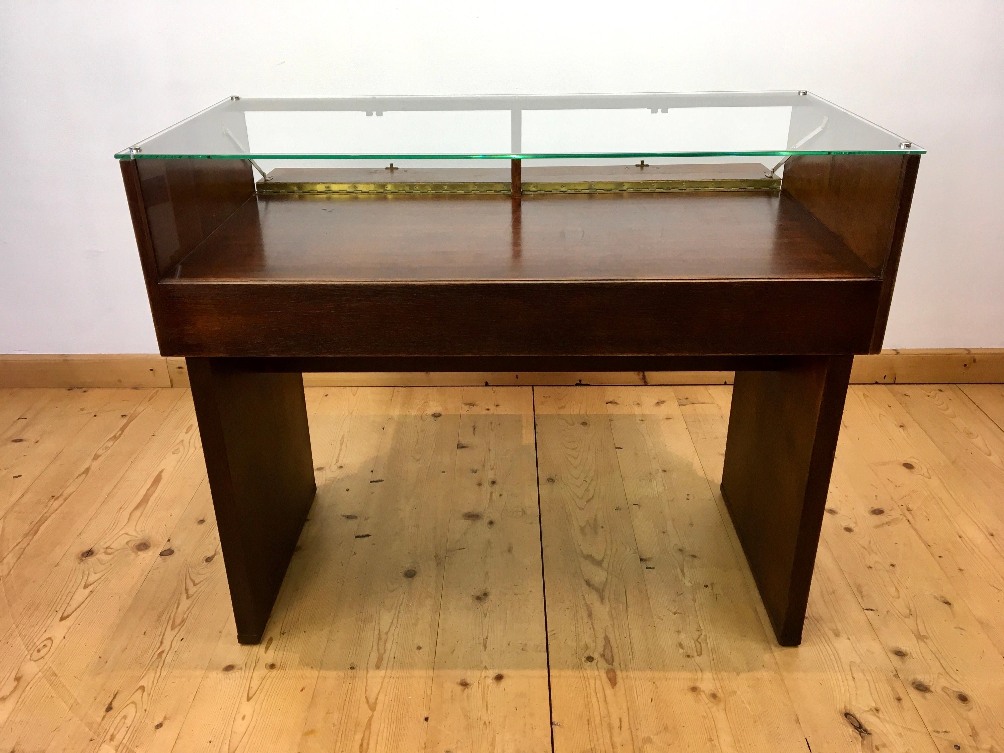 Art Deco Vintage Shop Counter, Wood, Glass, Valves and Drawers