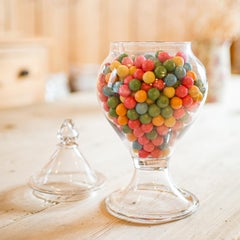 Vintage Shop's Confectionery-Krug, englisch, Glas, Gummi, Präsentation, Mid-Century
