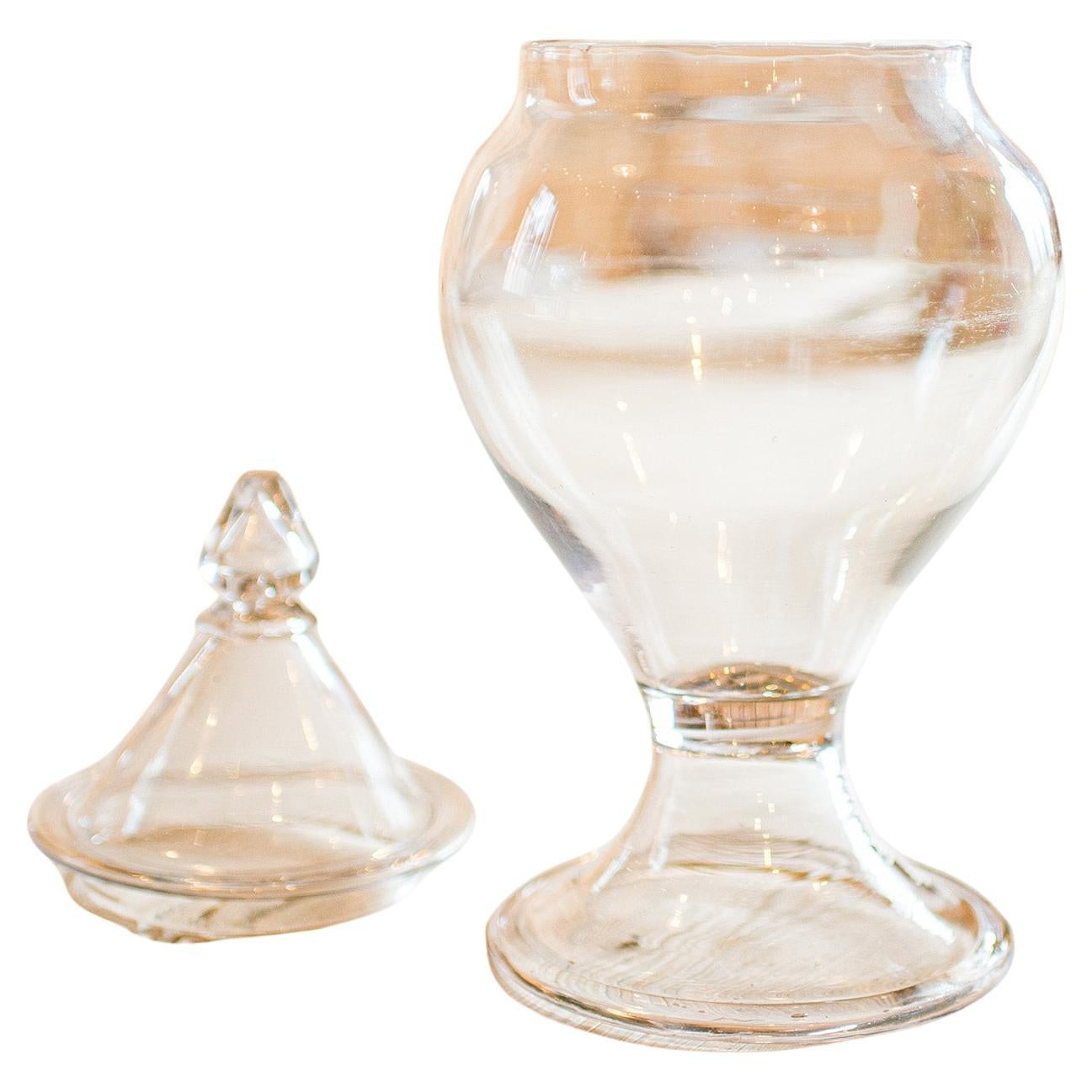 Vintage Shop's Confectionery Jar, English, Glass, Gumball, Display, Mid Century For Sale