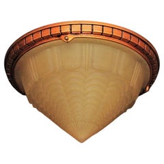 Plafoniera d'epoca a goccia corta Art Deco Luci d'epoca