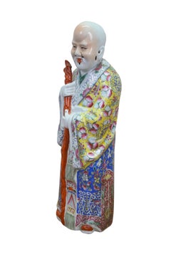 Vintage Shouxing Famille Rose Polychrome Incense Burner Longevity Figurine 18"