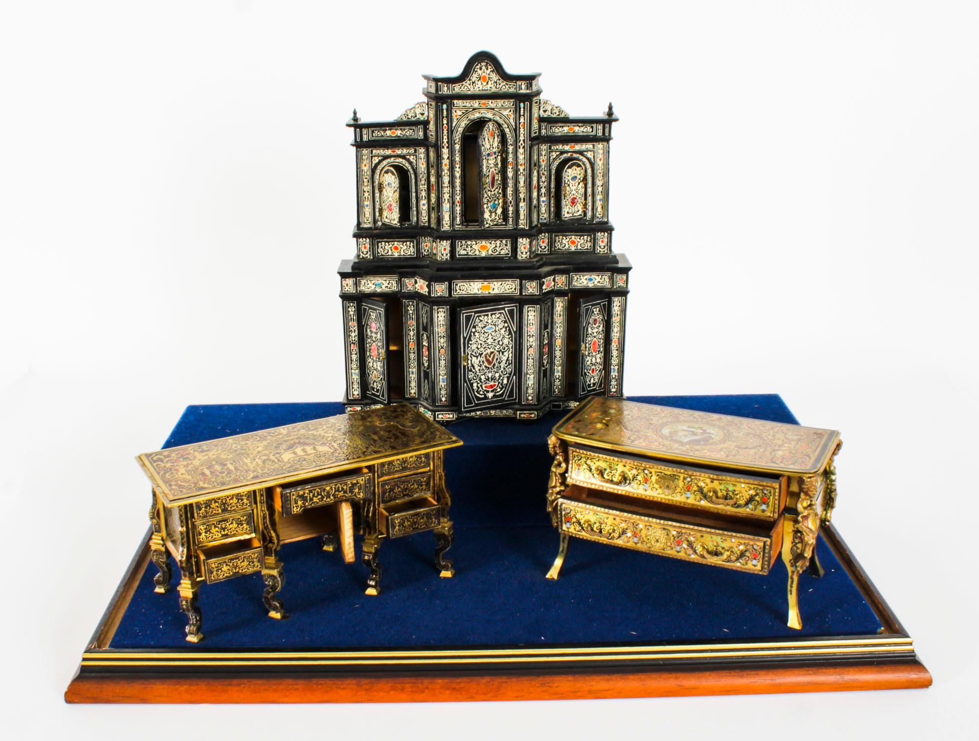 Vintage Showcase of French Miniature Furniture Mid 20th Century 8