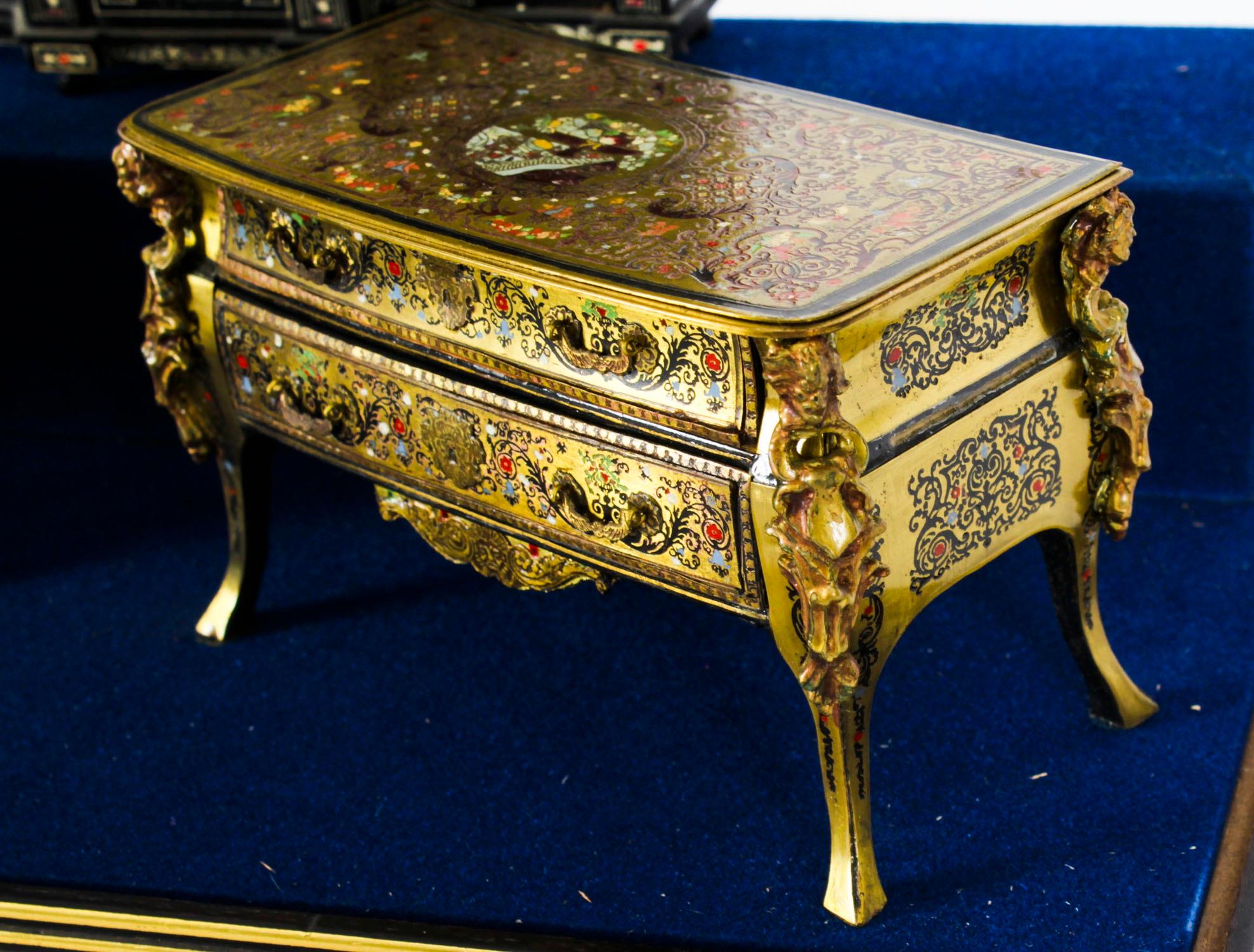 Vintage Showcase of French Miniature Furniture Mid 20th Century 9