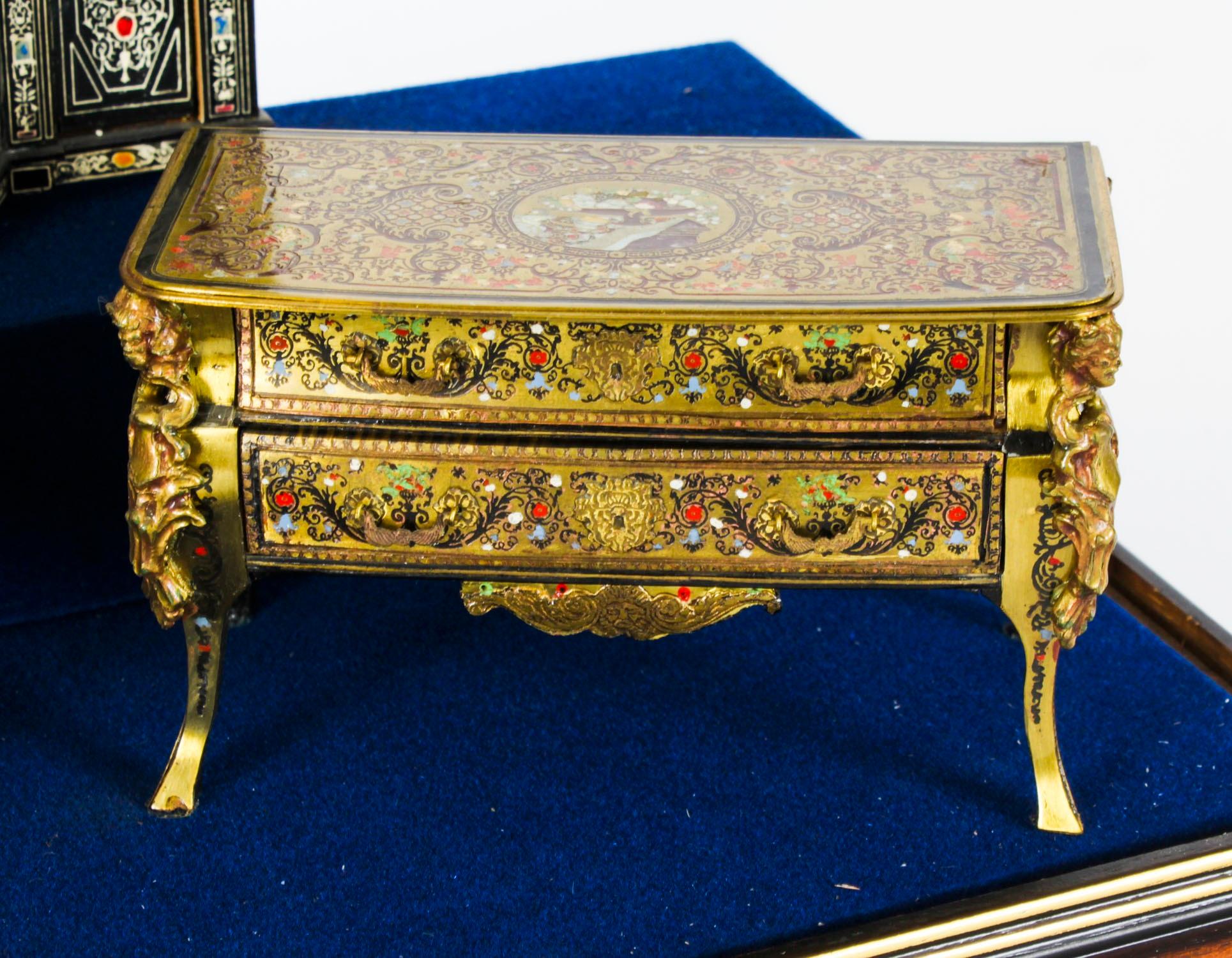 Vintage Showcase of French Miniature Furniture Mid 20th Century 10