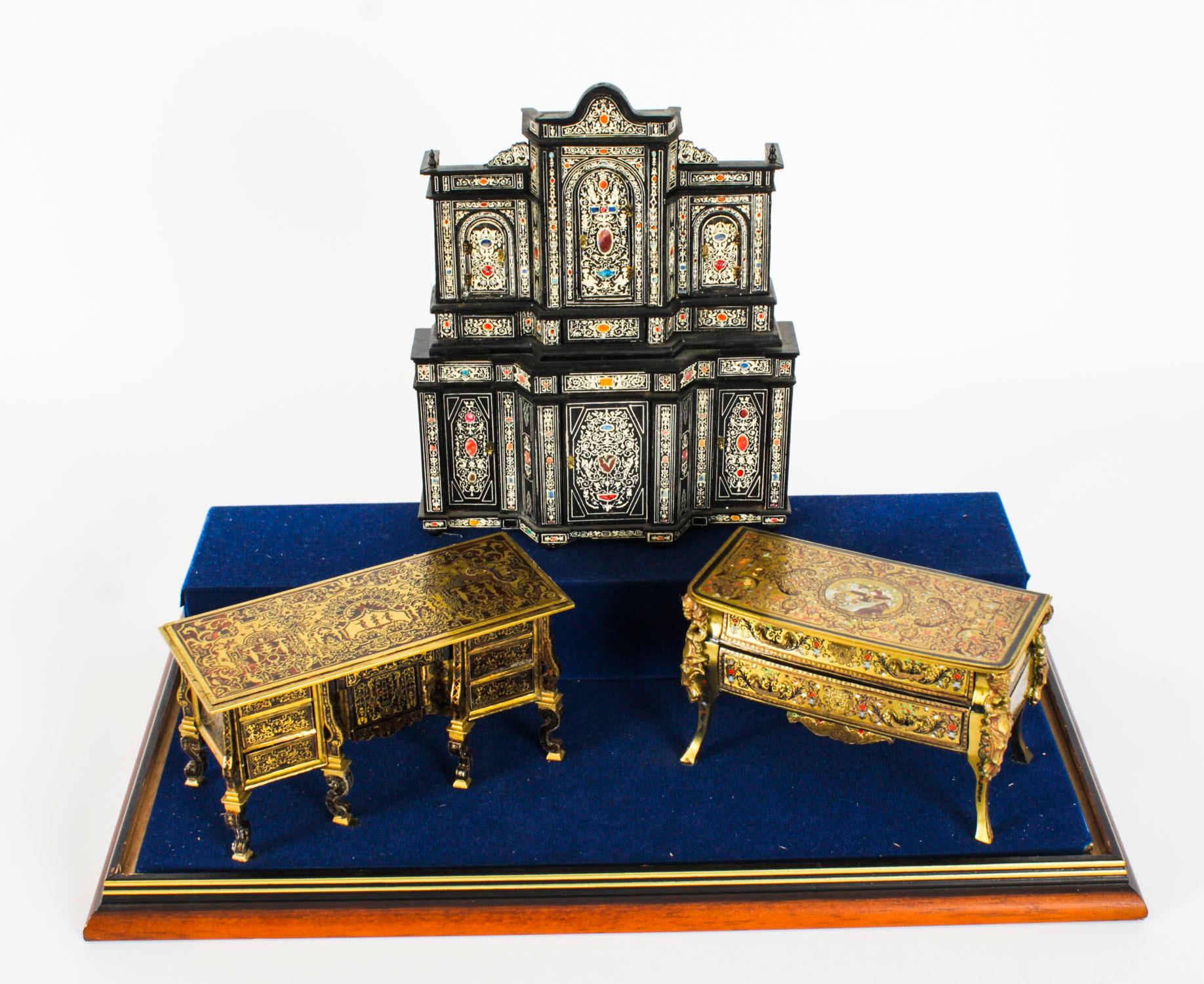 Vintage Showcase of French Miniature Furniture Mid 20th Century 3