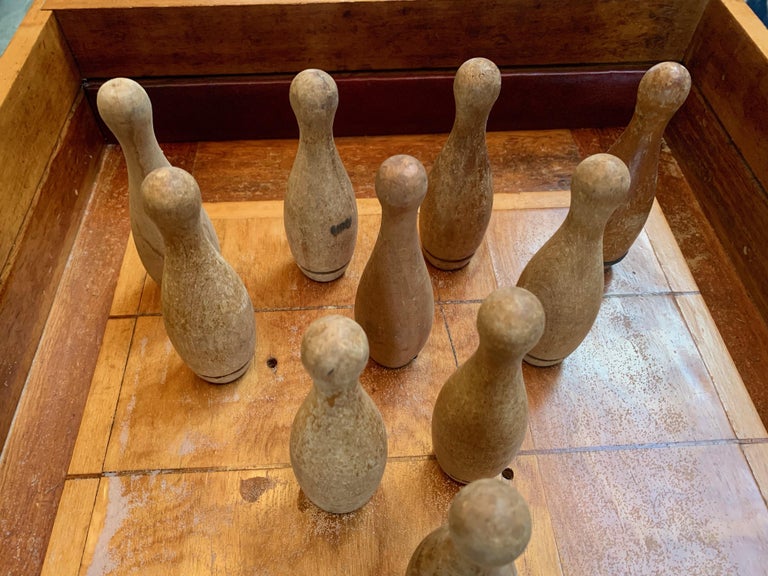 Vintage Shuffleboard Bowling Table For Sale at 1stdibs