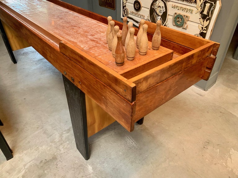 Vintage Shuffleboard Bowling Table For Sale at 1stdibs
