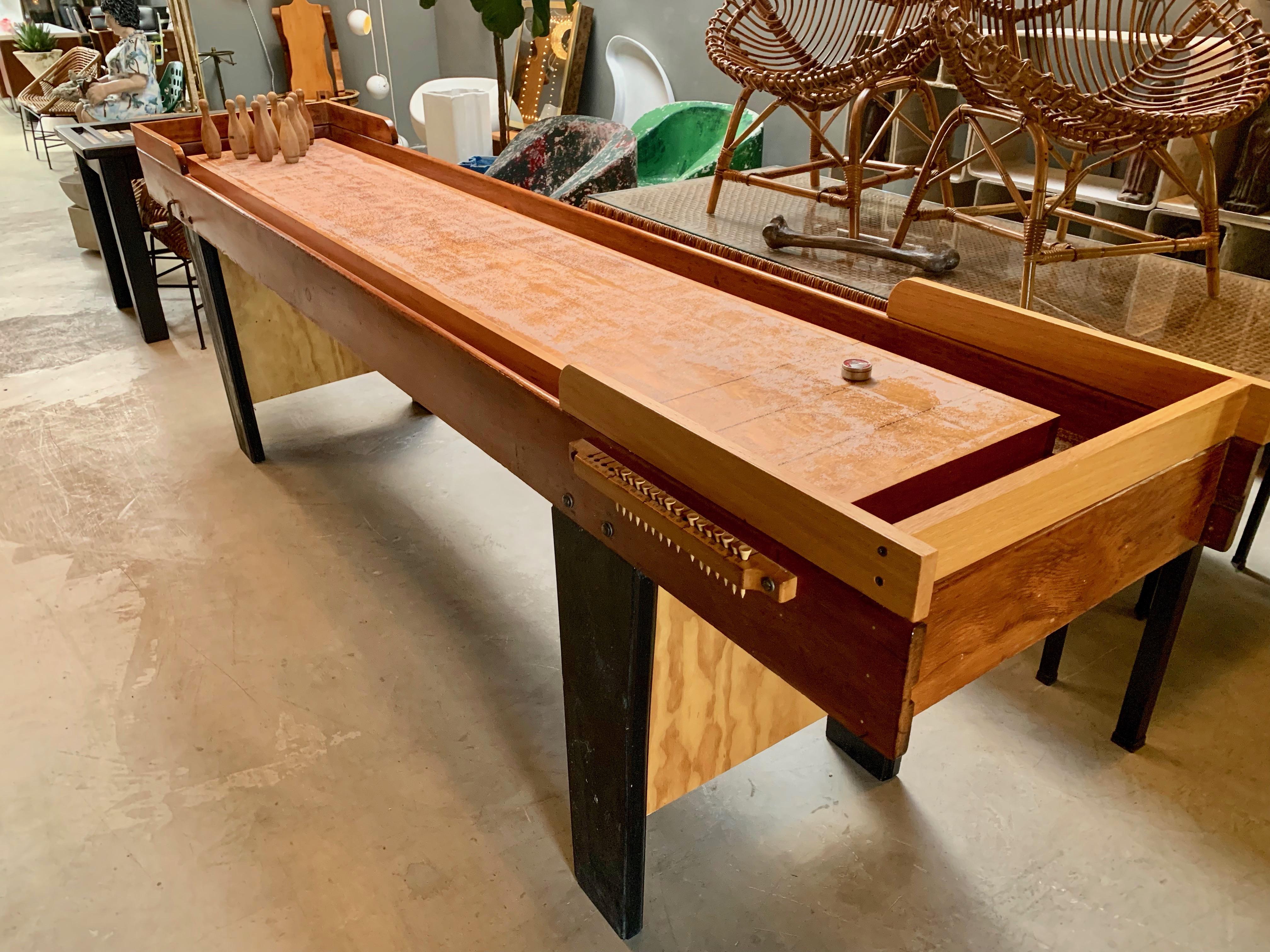 Wood Vintage Shuffleboard Bowling Table