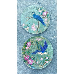 Vintage Shutz Chiil Glazed Ceramic Wall Plates - Set of 2