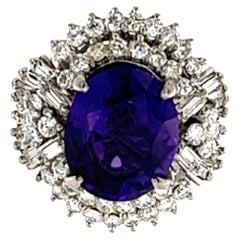 Vintage Siberian Amethyst and Diamonds Balerina Ring, 18k