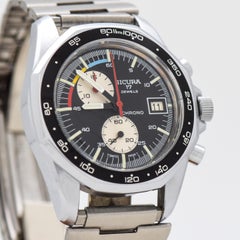 Vintage Sicura Chronograph Watch in Stainless Steel, 1970s