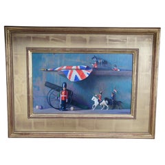 Vintage Sid Willis Toy Soldier British Military Still Life Oil Painting on Board