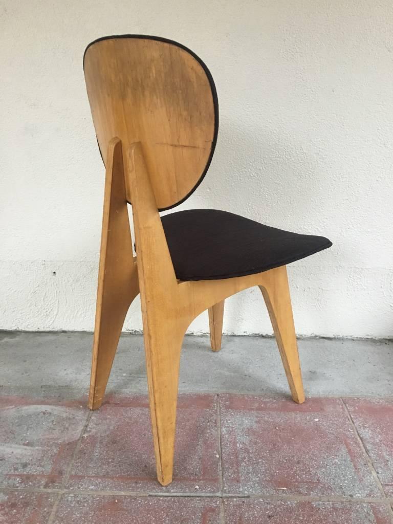 Mid-Century Modern Vintage Side Chair by Japanese Architect Junzo Sakakura for Tendo Mokko For Sale