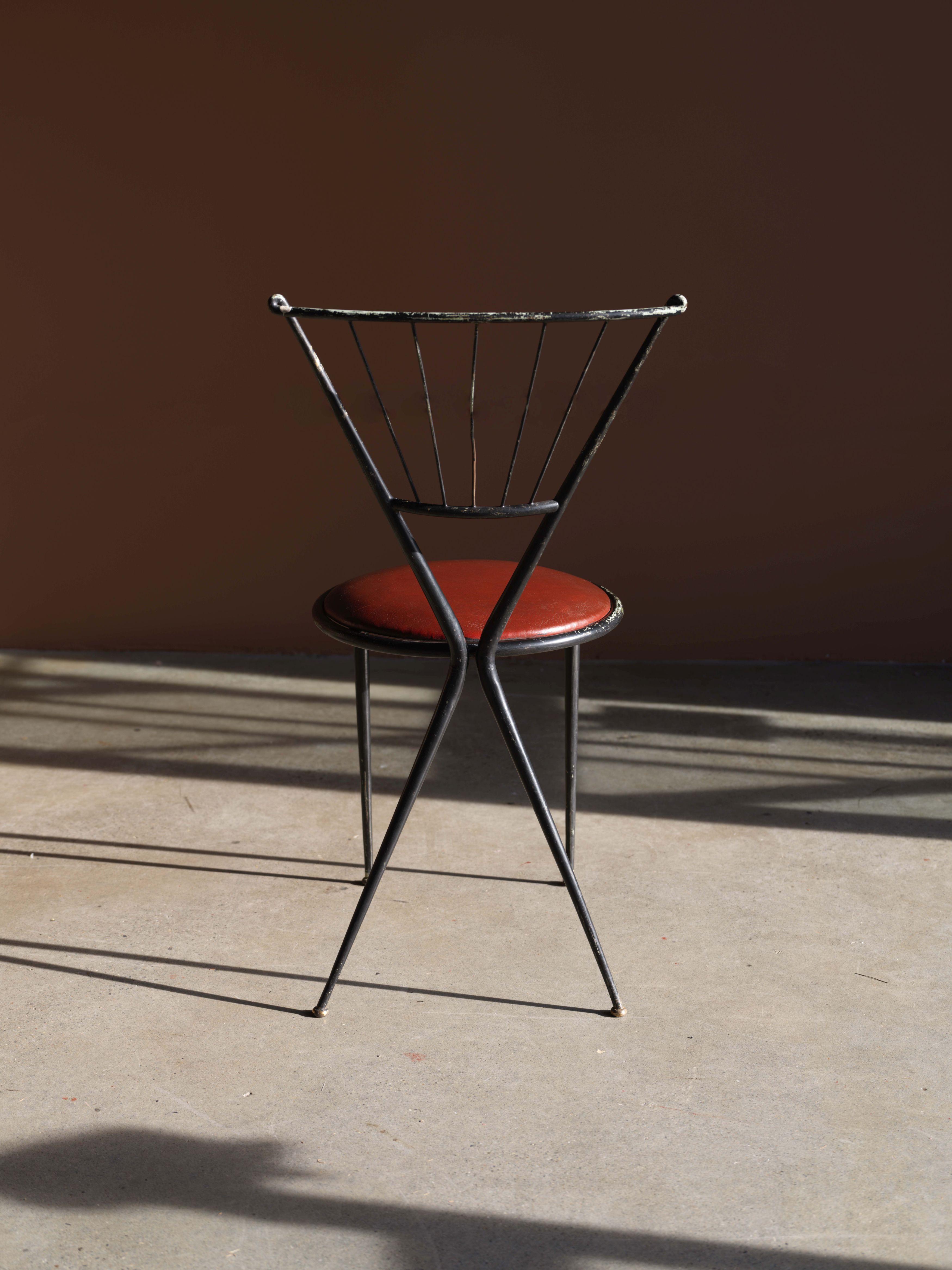 French Vintage Side Chair by Robert Lempureur For Sale