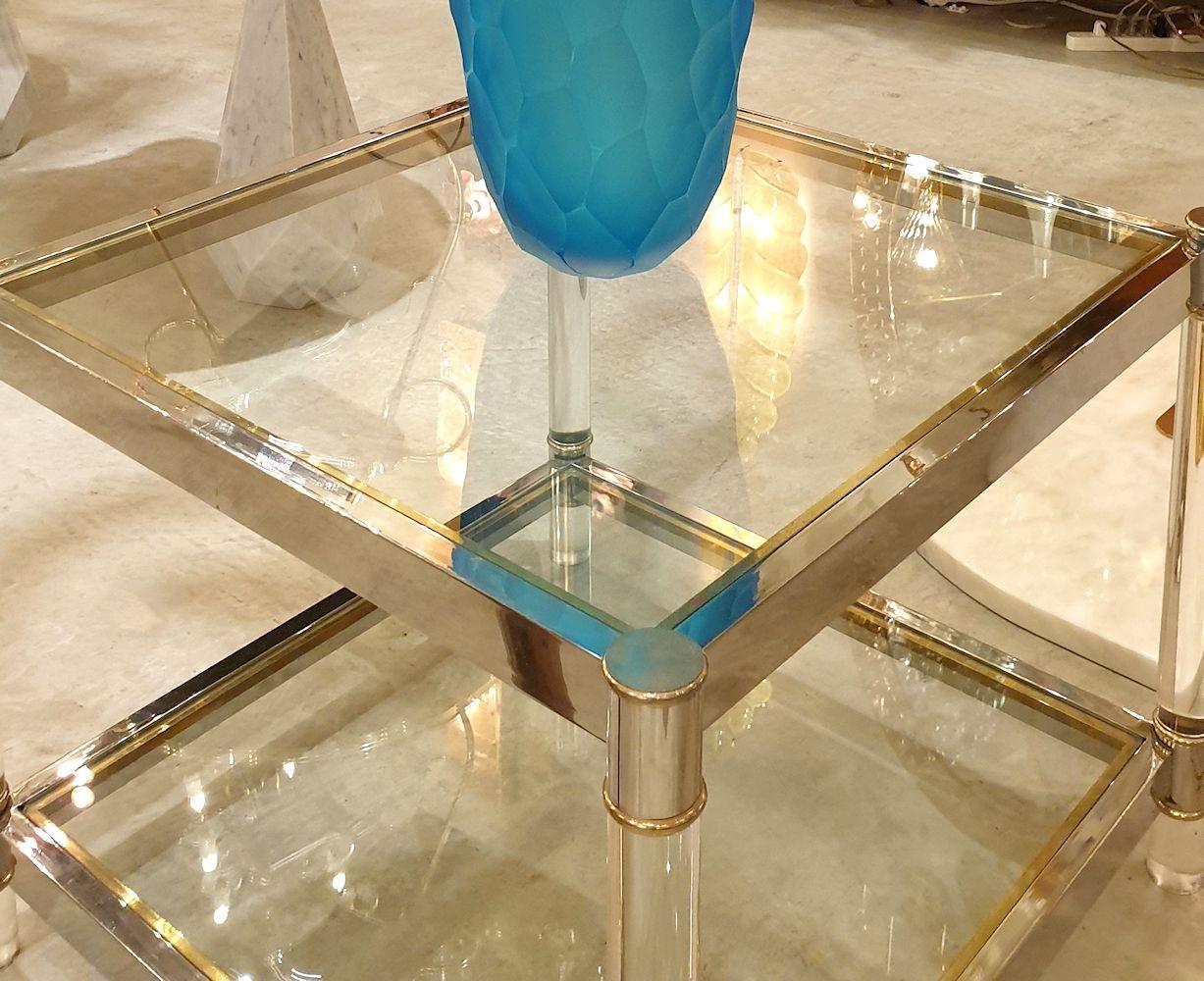 Brass Vintage Side - Coffee table, Maison Jansen style For Sale