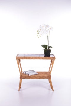 Vintage Side Table Bohemian Style Bamboo, 1960 France