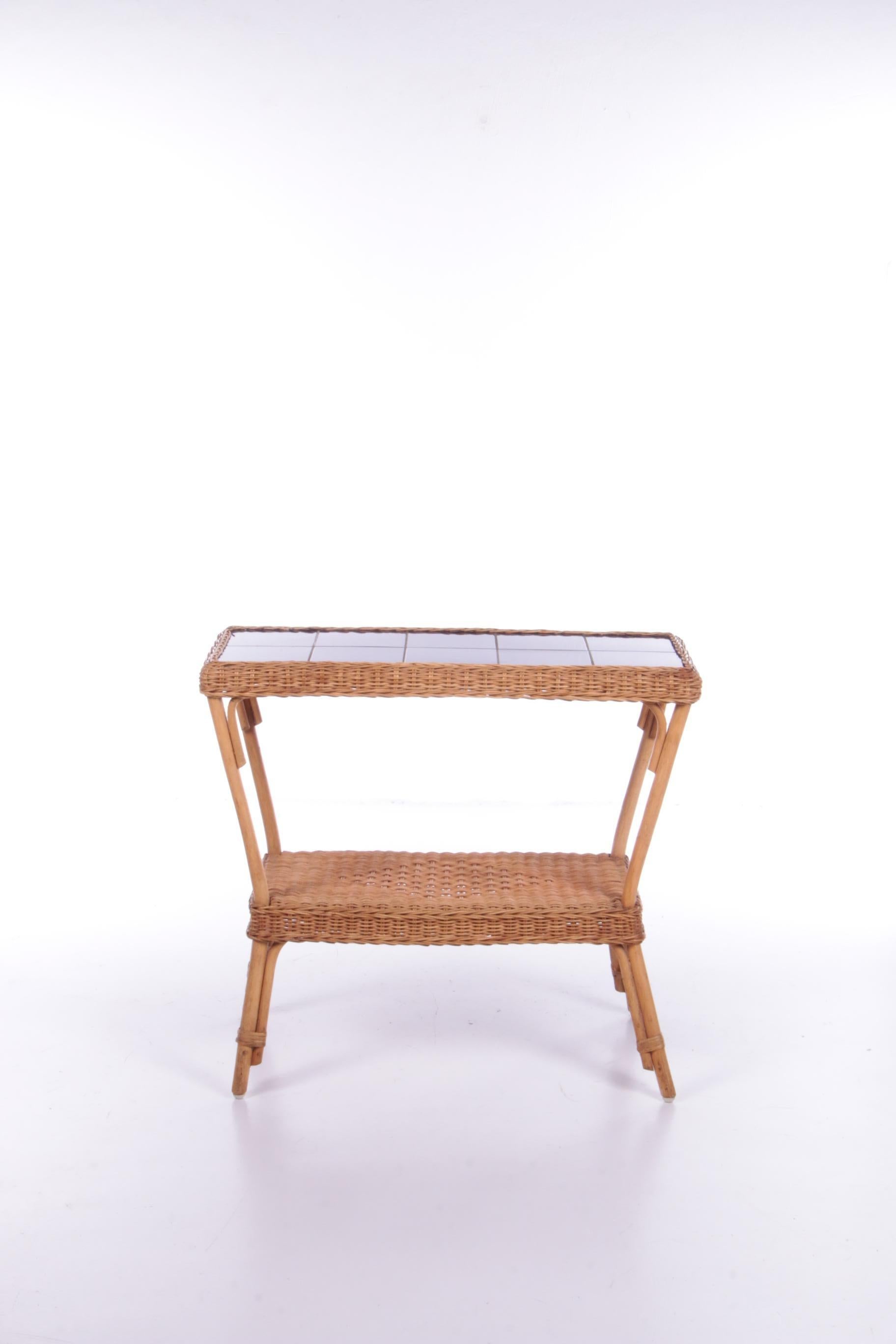 Mid-Century Modern Table d'appoint vintage en bambou de style bohème, France, 1960 en vente