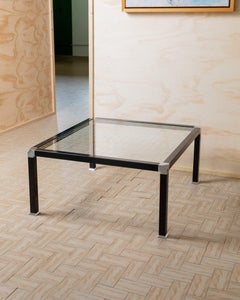 Vintage Side Table Checkered Glass, Italy, 1980s