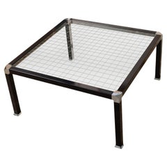 Vintage Side Table Checkered Glass, Italy, 1980s