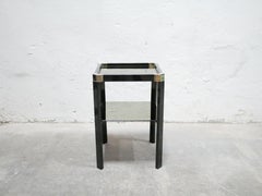 Vintage Side Table in Metal, Brass and Glass by Romeo Rega