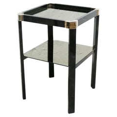 Retro Side Table in Metal, Brass and Glass by Romeo Rega