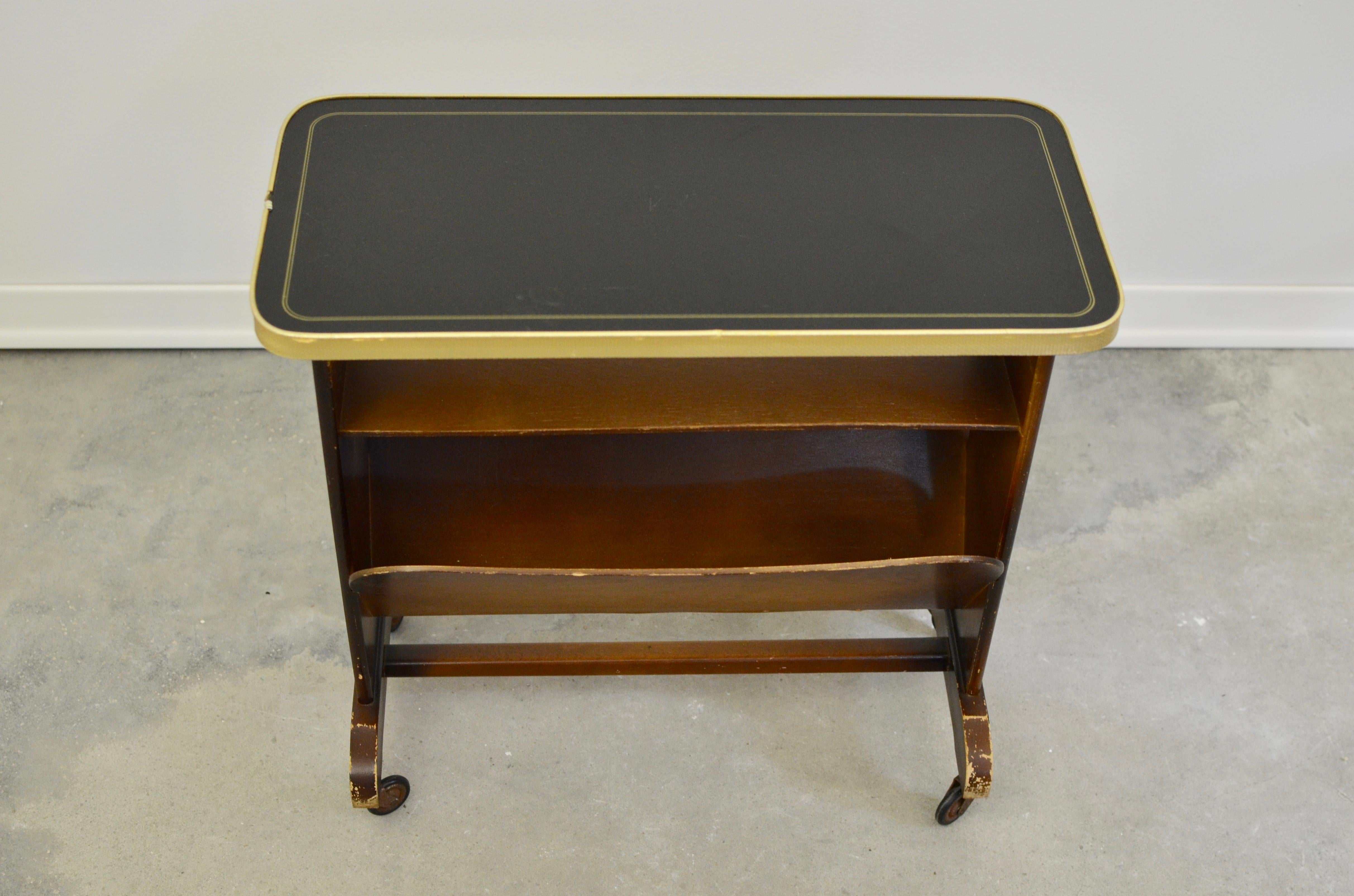 Slovenian Vintage Side Table/Magazine Holder, 1960s For Sale